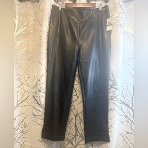 Michael Kors Black Leather Ancle Pants